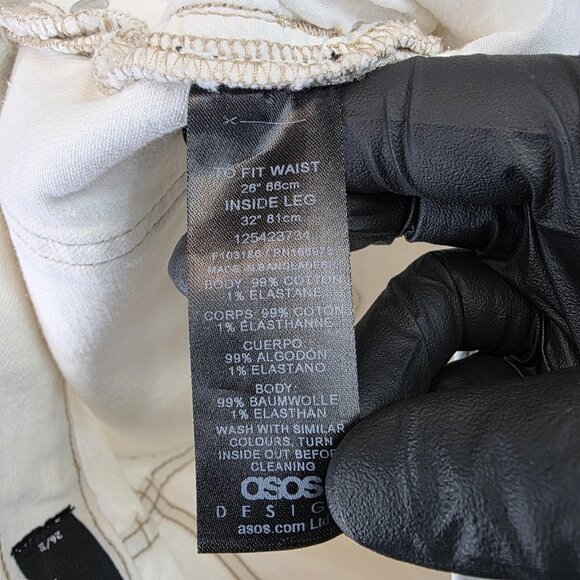 ASOS Design Jeans Womens Size 26 White High Waist Straight Leg Stretch Denim - Picture 10 of 11